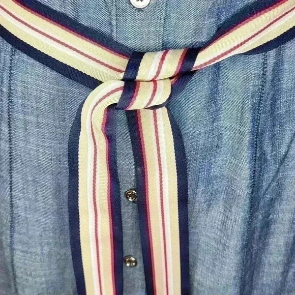 Tommy Hilfiger In Bloom Sleeveless Debim Dress With Belt Womens Size 8 - Picture 6 of 11